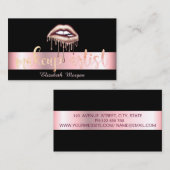 Moderne metallische Tropflippen schwarz Visitenkarte (Vorne/Hinten)