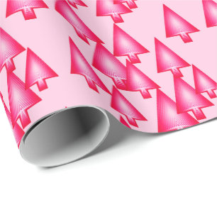 Moderne metallische Weihnachtsbäume - Fuchsienros Geschenkpapier
