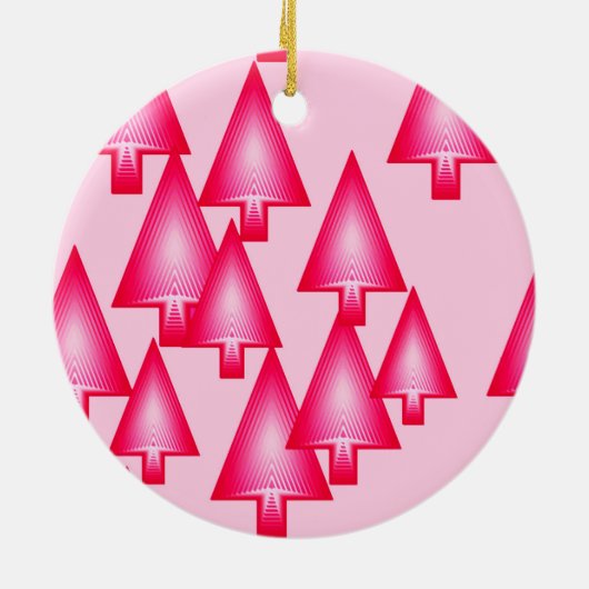 Moderne metallische Weihnachtsbäume - fuchsienrosa Keramikornament (Hinten)