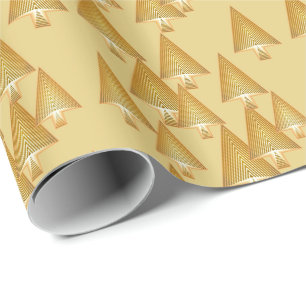 Moderne metallische Weihnachtsbäume - gelbes Gold Geschenkpapier