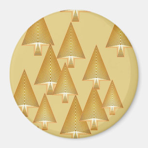 Moderne metallische Weihnachtsbäume - gelbes Gold Magnet