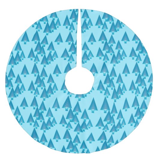 Moderne metallische Weihnachtsbäume - Himmelblau Polyester Weihnachtsbaumdecke (Vorderseite)