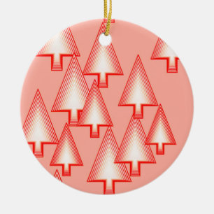 Moderne metallische Weihnachtsbäume - Korallenoran Keramik Ornament