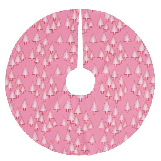 Moderne metallische Weihnachtsbäume - Korallenrosa Polyester Weihnachtsbaumdecke (Vorderseite)