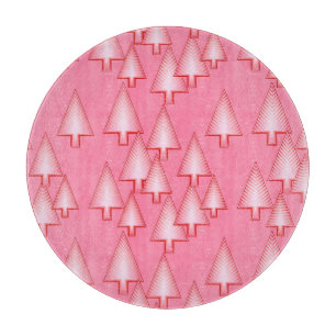Moderne metallische Weihnachtsbäume - Korallenrosa Schneidebrett