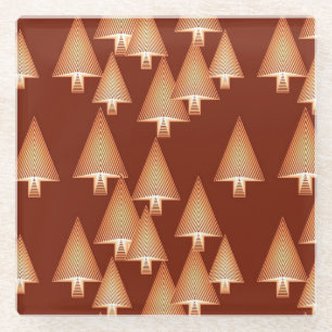 Moderne metallische Weihnachtsbäume - Kupfer Glasuntersetzer