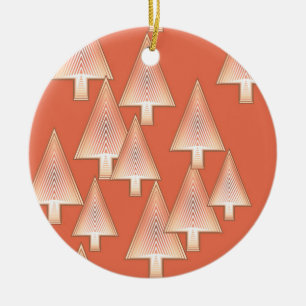 Moderne metallische Weihnachtsbäume - Kupfer u. Keramik Ornament