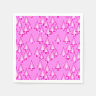 Moderne metallische Weihnachtsbäume - Orchideenros Serviette