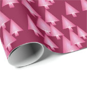 Moderne metallische Weihnachtsbäume - Rosa und Wei Geschenkpapier (Rolleneckpunkt)