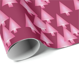 Moderne metallische Weihnachtsbäume - Rosa und Wei Geschenkpapier