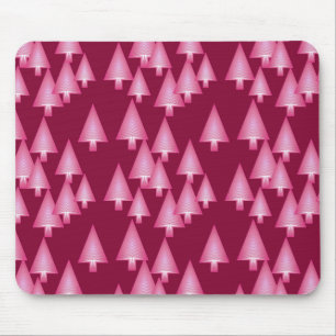 Moderne metallische Weihnachtsbäume - Rosa und Wei Mousepad