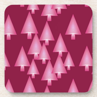 Moderne metallische Weihnachtsbäume - Rosa und Wei Untersetzer