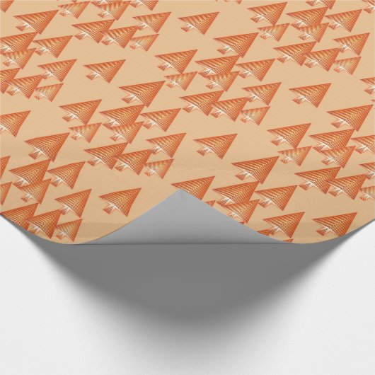 Moderne metallische Weihnachtsbäume - Rosengold Geschenkpapier (Ecke)