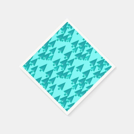 Moderne metallische Weihnachtsbäume - Türkis Serviette (Ecke)