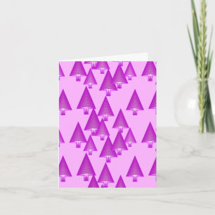 Moderne metallische Weihnachtsbäume - violett Feiertagskarte