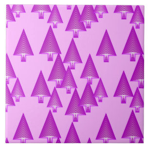 Moderne metallische Weihnachtsbäume - violett Fliese