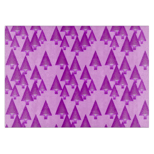 Moderne metallische Weihnachtsbäume - violett Schneidebrett