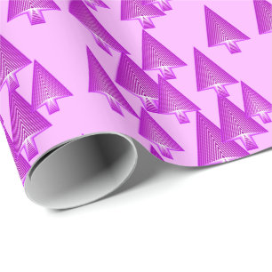 Moderne metallische Weihnachtsbäume - violettes Geschenkpapier
