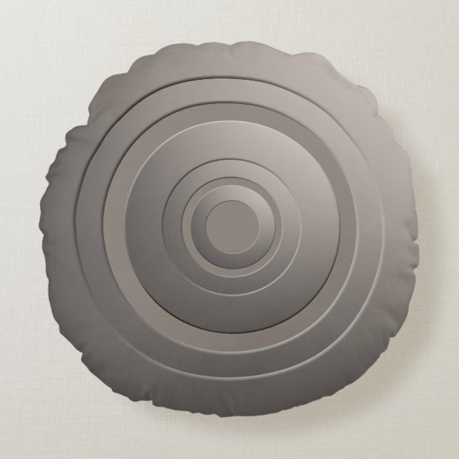 Moderne Metallkreise Silber mit jeder Farbe Rundes Kissen (Vorderseite)