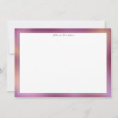 Moderne Metallmuster Rosa und Gold Mitteilungskarte (Vorderseite)