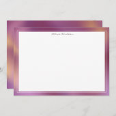 Moderne Metallmuster Rosa und Gold Mitteilungskarte (Vorne/Hinten)