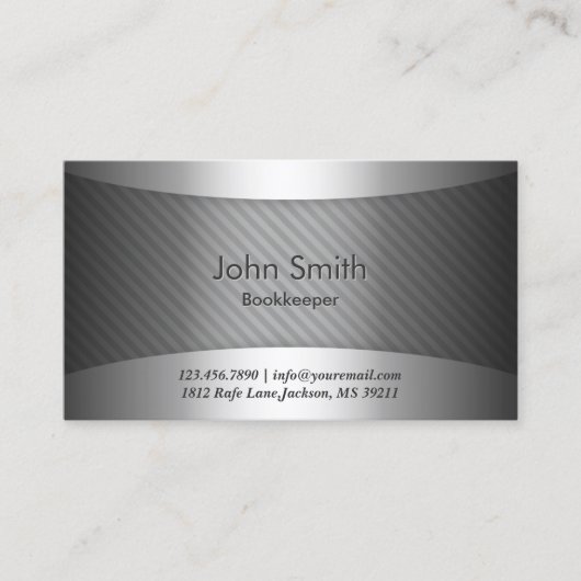 Moderne Metallstreifen Buchhalter-Visitenkarte Visitenkarte (Vorderseite)