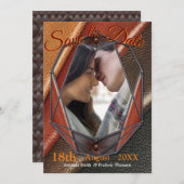 Moderne Metallstruktur Save The Date (Vorne/Hinten)