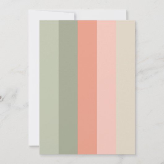 Moderne Metro Peach Coral Sage Einladung (Rückseite)