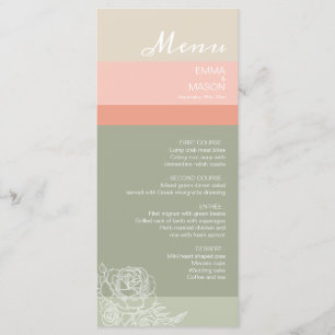 Moderne Metro Pfirsichkoralle Menükarte