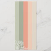 Moderne Metro Pfirsichkoralle Menükarte (Rückseite)