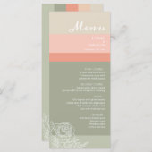 Moderne Metro Pfirsichkoralle Menükarte (Vorne/Hinten)