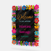 Moderne mexikanische Begrüßungsfeier Acrylschild (Winkel)