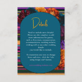 Moderne mexikanische Blume Hochzeitsdetails Begleitkarte (Vorderseite)