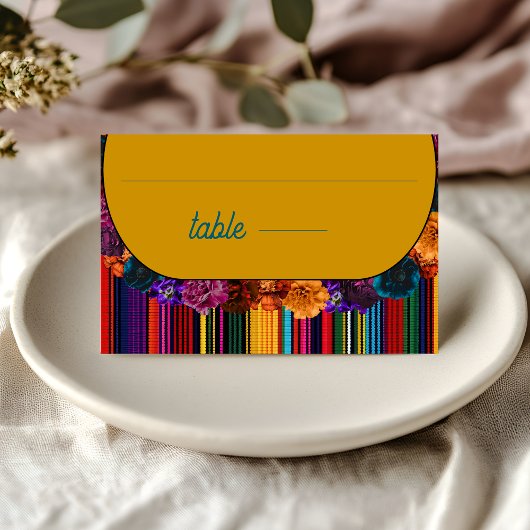 Moderne mexikanische Blume Platzkarte