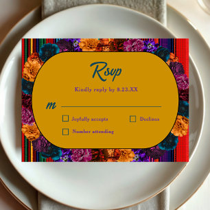 Moderne mexikanische Blume RSVP Karte