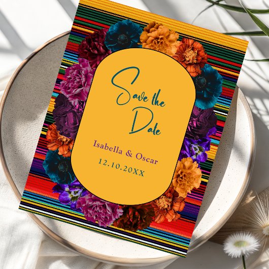 Moderne mexikanische Blume Save The Date