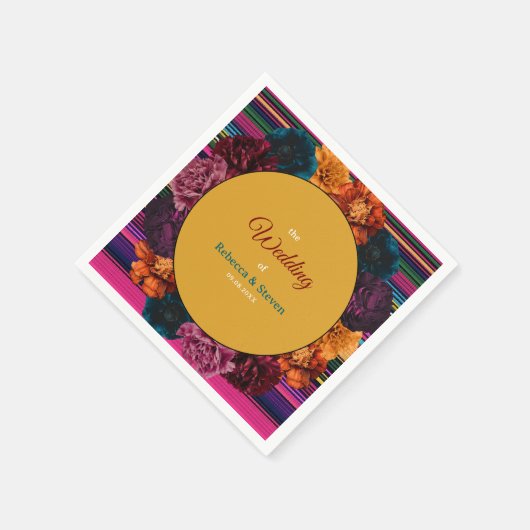 Moderne mexikanische Blume Serviette (Ecke)