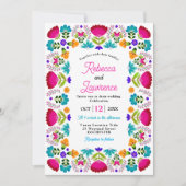 Moderne mexikanische Blumenhochzeit Einladung (Vorderseite)