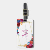 Moderne mexikanische Fiesta-Blume Gepäckanhänger (Vorderseite vertikal)