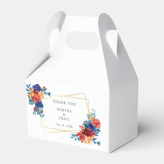 Moderne mexikanische Fiesta-Blume Hochzeit in Wass Geschenkschachtel (Vorderseite)