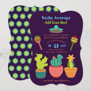 Moderne mexikanische FIESTA-Einladungen NACHO-DURC Einladung