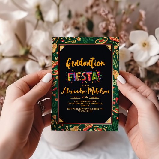 Moderne mexikanische Fiesta Graduierungspartei Einladung