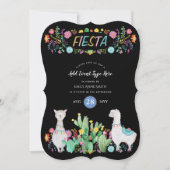 Moderne mexikanische Fiesta Llama Folk Blume JEDE Einladung (Vorderseite)