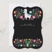 Moderne mexikanische Fiesta Llama Folk Blume JEDE  Einladung (Rückseite)