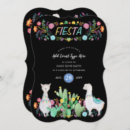 Moderne mexikanische Fiesta Llama Folk Blume JEDE  Einladung