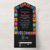 Moderne mexikanische Hochzeit All In One Einladung (Innen)