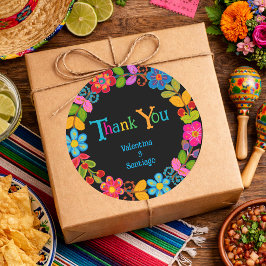 Moderne mexikanische Hochzeit Runder Aufkleber