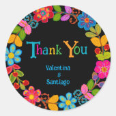 Moderne mexikanische Hochzeit Runder Aufkleber (Vorderseite)