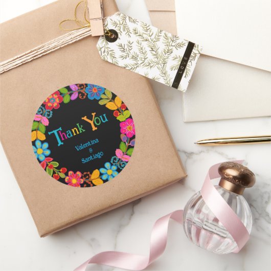 Moderne mexikanische Hochzeit Runder Aufkleber (Schenken)