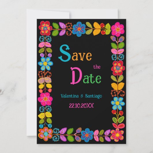 Moderne mexikanische Hochzeit Save The Date (Vorderseite)